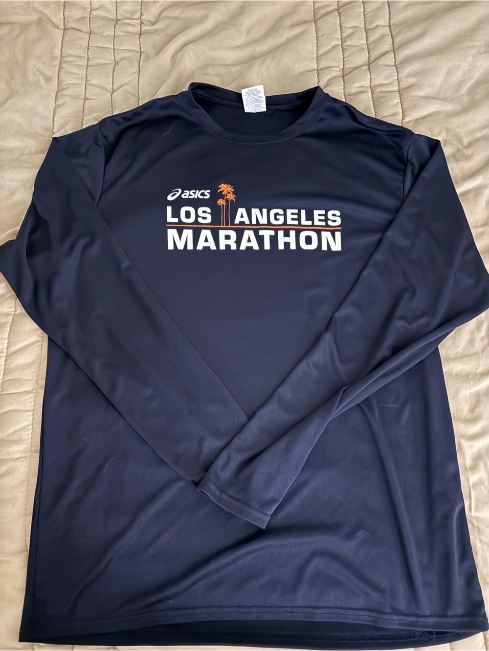 ASICS Los Angeles Marathon Unisex Navy Long-Sleeve Performance Shirt
